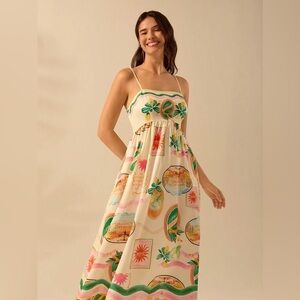 Tropical Print Maxi Dress